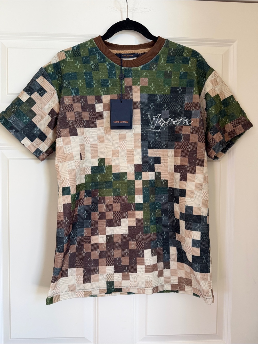 Louis Vuitton Pixel Camo Short Sleeve Tee - Green/Brown/Beige